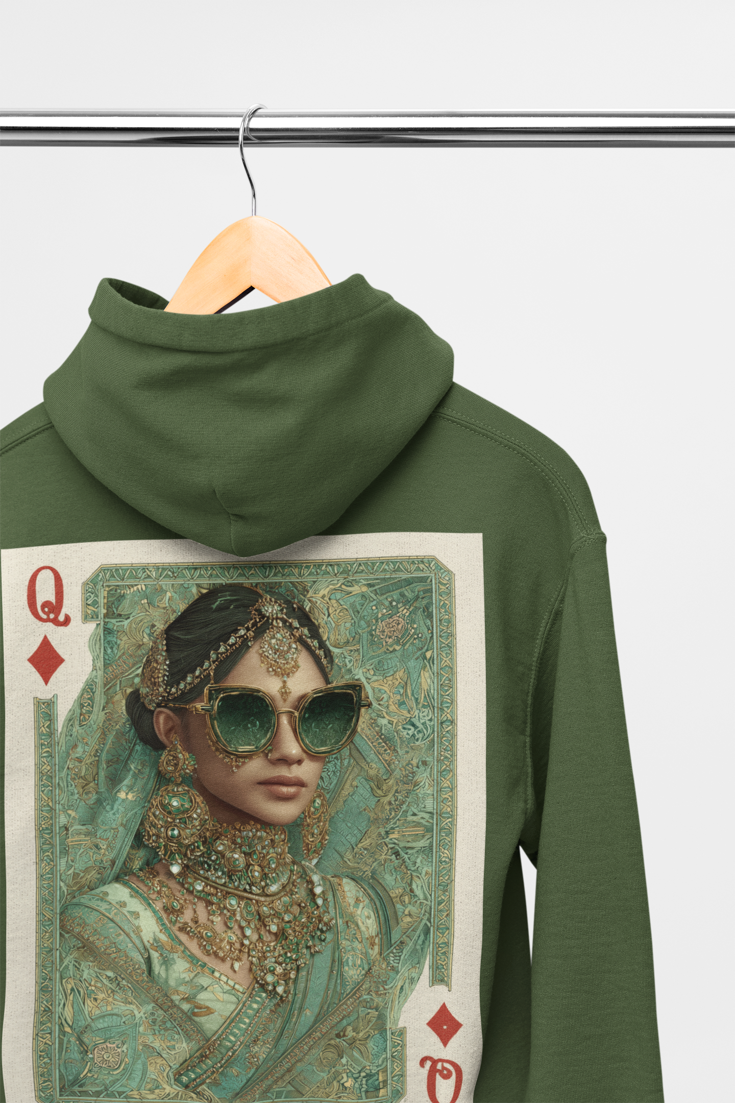 THE DIAMOND QUEEN HOODIES - Available in Green Grey or Black
