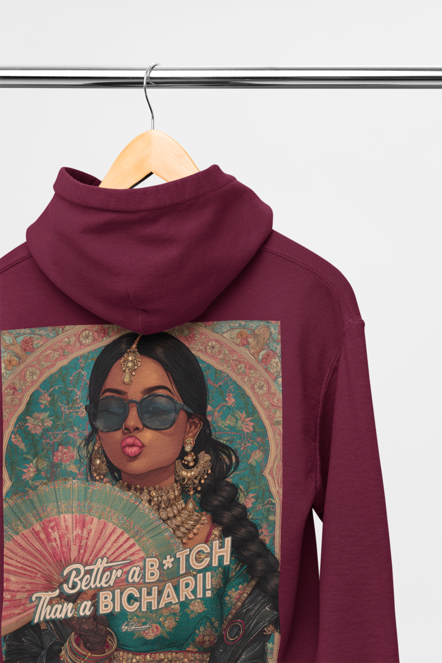 Bitchari Hoodies - Black Grey Beige Or Burgandy