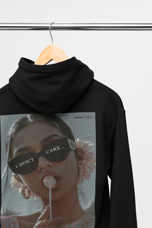 Don't Care Hoodie - Available in Black Grey or White