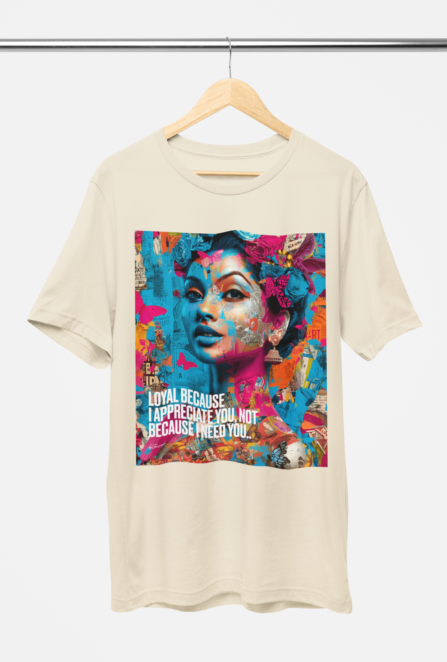 LOYAL T - T-SHIRT : Beige White Or Black
