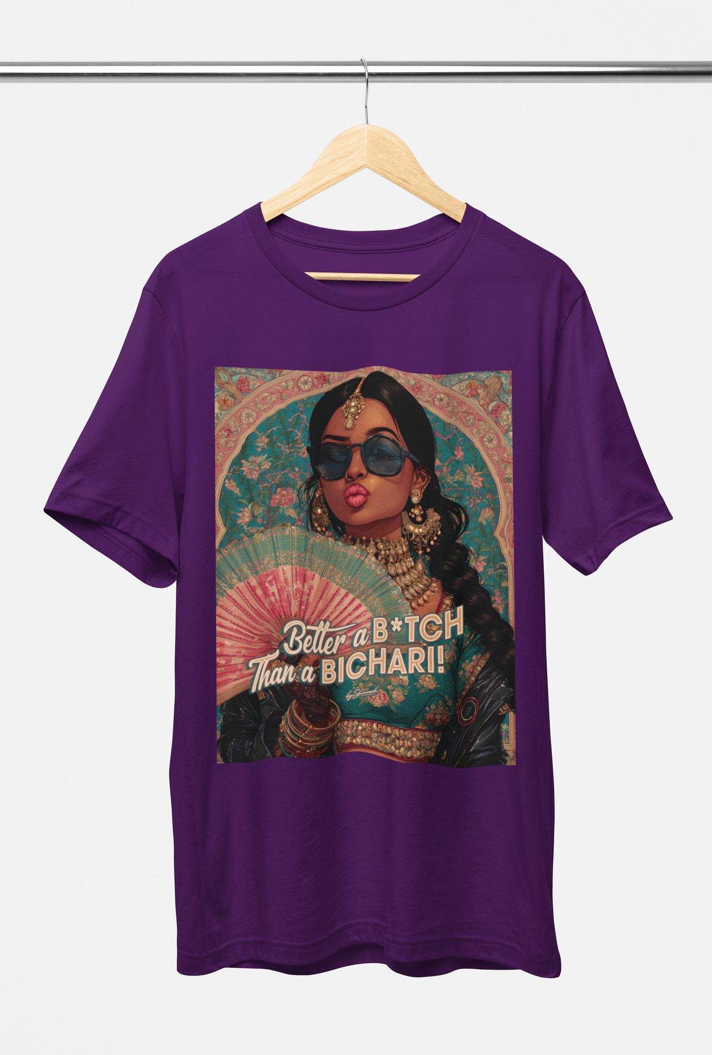 BICHARI - T-SHIRT : Beige White Purple Or Black