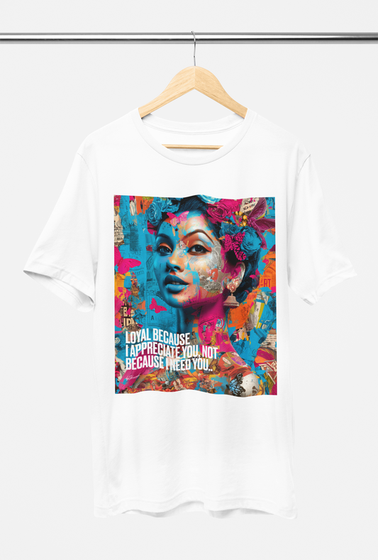 LOYAL T - T-SHIRT : Beige White Or Black